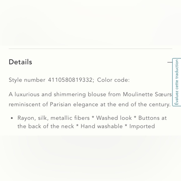 MOULINETTE SOEURS x ANTHROPOLOGIE NWOT High Peasant Posey Top in Red Rouge Motif - Picture 8 of 8